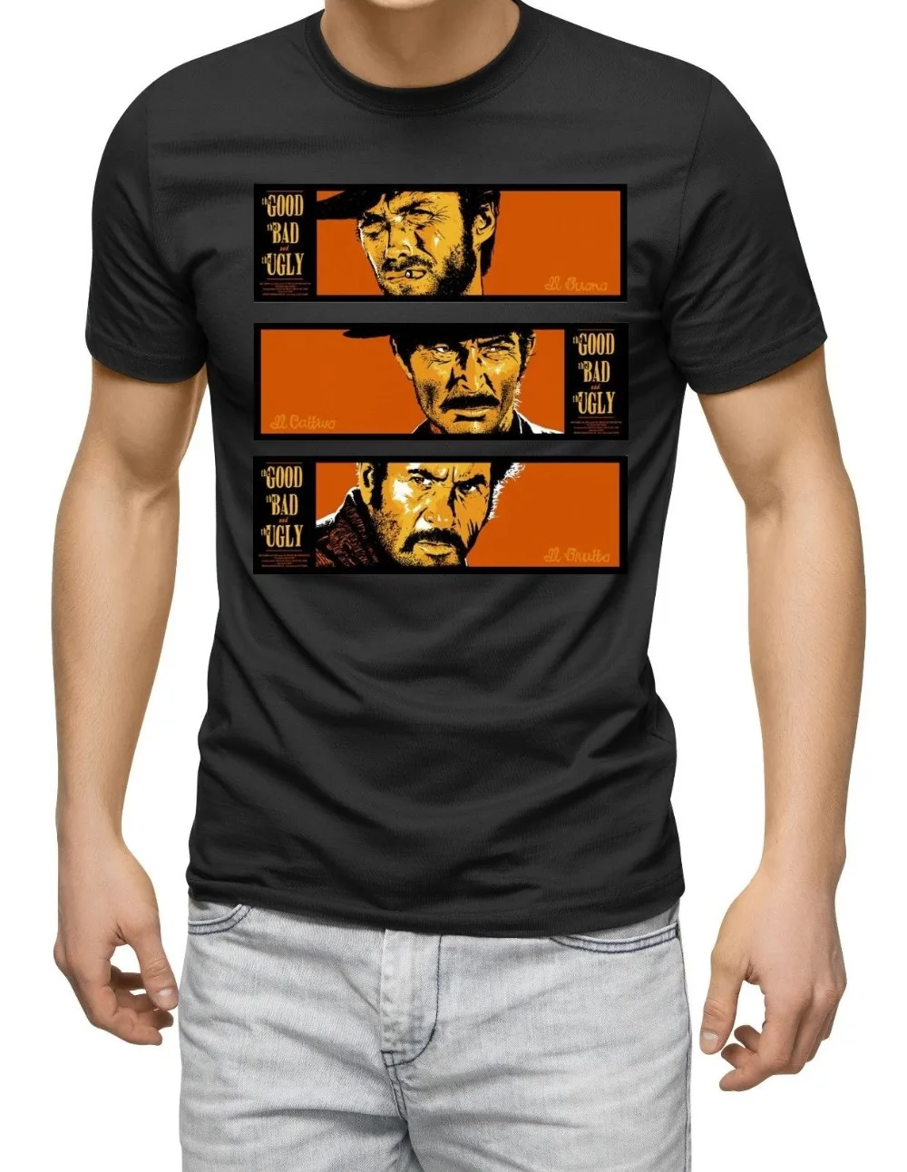 Футболка с надписью The Good Bad &amp Ugly ковбойская футболка рисунком из фильма 60 S 70 Clint