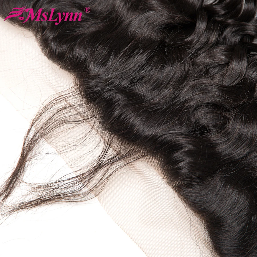 altHuman Hair Bundles With Closure Malaysian Water Wave 3 Bundles Deal With Frontal Closure 13x4 Non Remy Mslynn Hair Extension