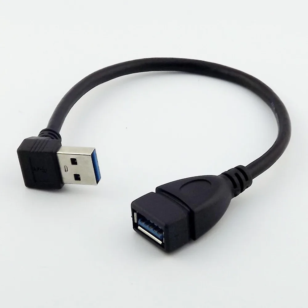 1ピースusb 3.0タイプaオスダウンアングルにusb 3.0 aメスデータ延長アダプタケーブル24センチusb male female 3.0usb 3.0 extension