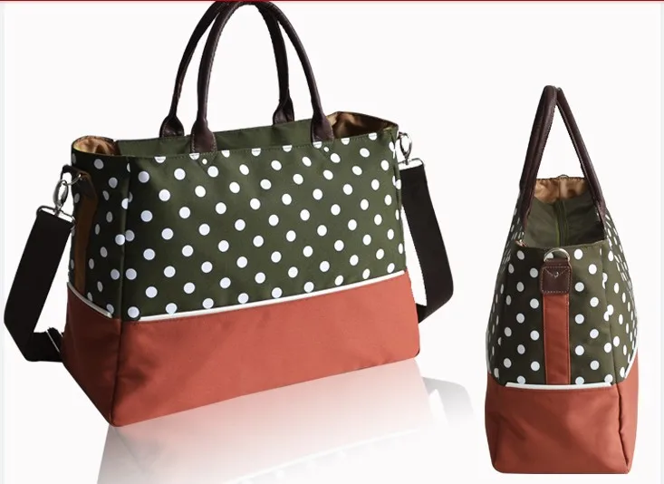 Сумка для детских подгузников, модная сумка для мам, сумки для мам, сумка для подгузников, большая Вместительная дорожная сумка через плечо, дизайнерская сумка для ухода за ребенком - Цвет: Green