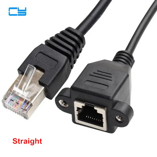 Straight Up Down RJ45 Cat5 8P8C FTP STP UTP Cat 5e Male to Female Panel Mount LAN Ethernet Network Cable 30cm 60cm 1m 1.5m 2m 3m |