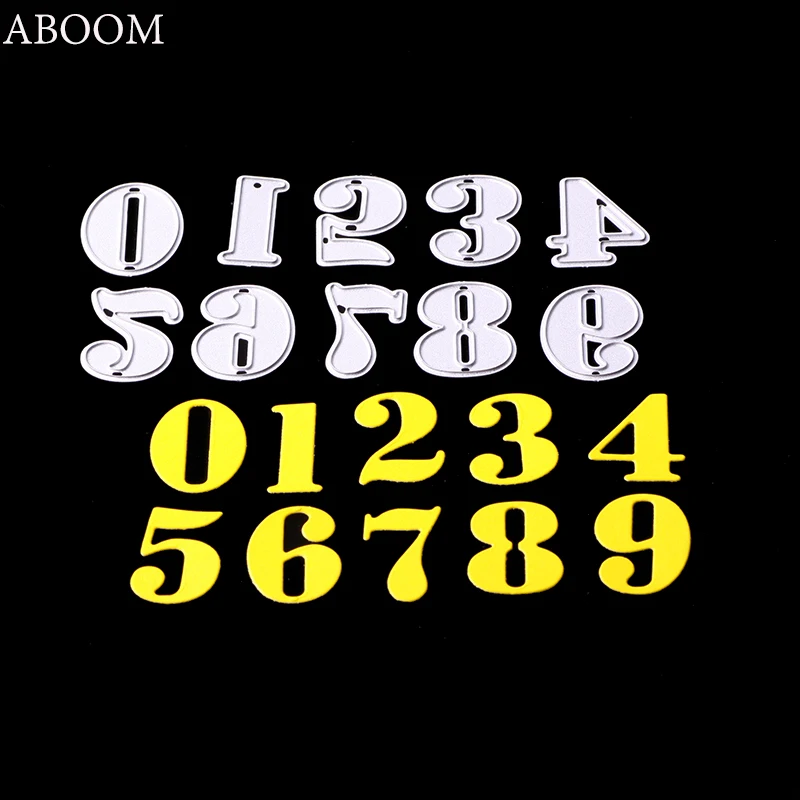 

ABOOM 10PCS Numbers Metal Cutting Dies Stencils For DIY Scrapbooking Cutting Dies Embossing Metal Stencil Craft Dies Cut Machine
