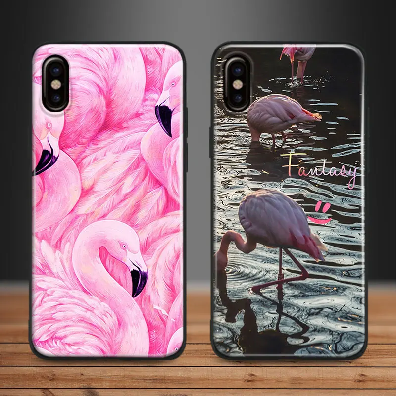 

Pink beautiful Flamingo Tpu Soft Silicone Phone Case Cover Shell For Apple iPhone 5 5s Se 6 6s 7 8 Plus X XR XS MAX