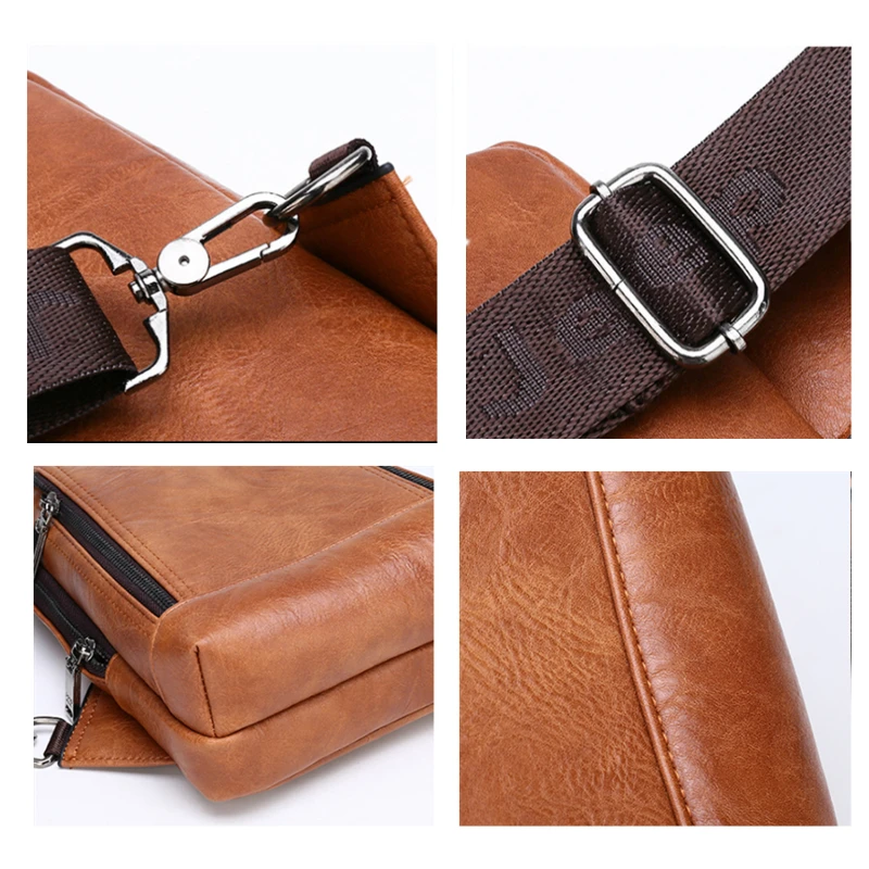  JEEP BULUO Men Crossbody Bag Big Size Daily Chest Bag High Quality Large Capacity Split Leather Sho - 4000026591697