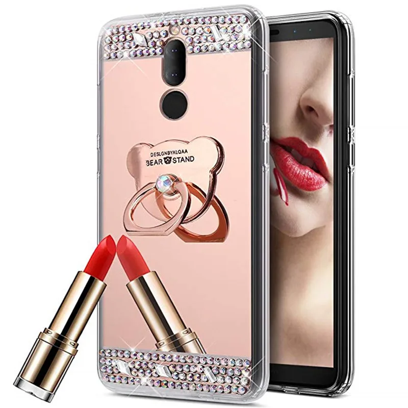 Зеркальный чехол для Huawei honor 10 lite 5A 8A 5X 8X Mate 20 p20 pro Bling Чехол держатель с кольцом NOVA 4