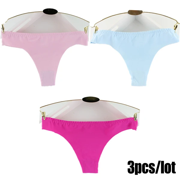 

3pcs/lot Women's Invisible Panties Ice Briefs Silk Cool Thongs Intimates Seamless Underwear Triangle Big Yards Female Briefs Hot