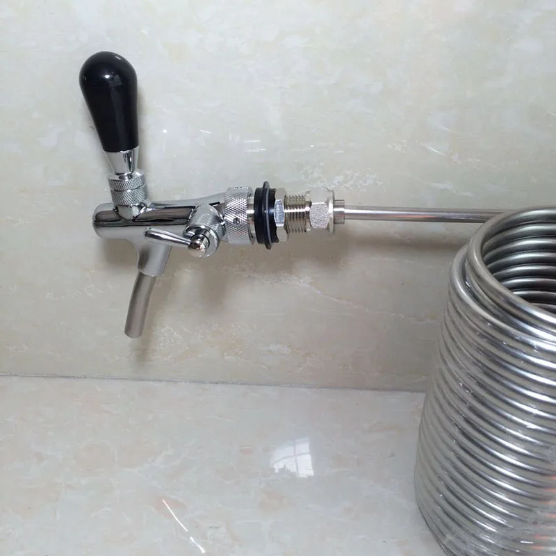 Build Your kegerator Beer Jockey Box coil cooler tap with comensator set