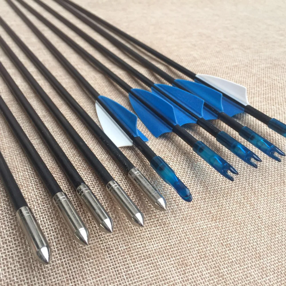12pcs ID 6mm 31.5 inch Fiberglass Arrows Archery Arrow for Compound