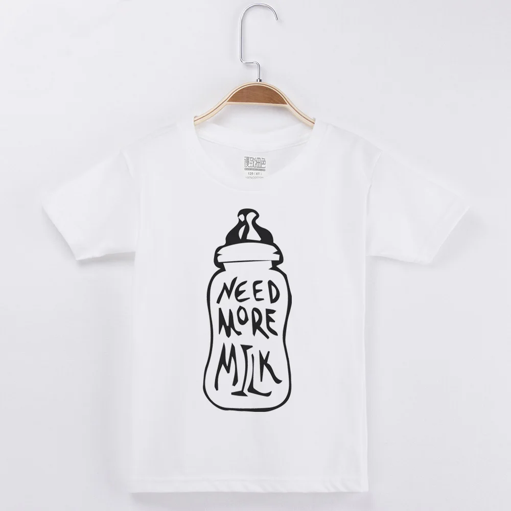 Одинаковая одежда для всей семьи; оригинальная одежда для мамы и дочки, папы и сына с надписью «молоко, пиво, кофе»; хлопковая белая футболка - Цвет: White-Baby Design