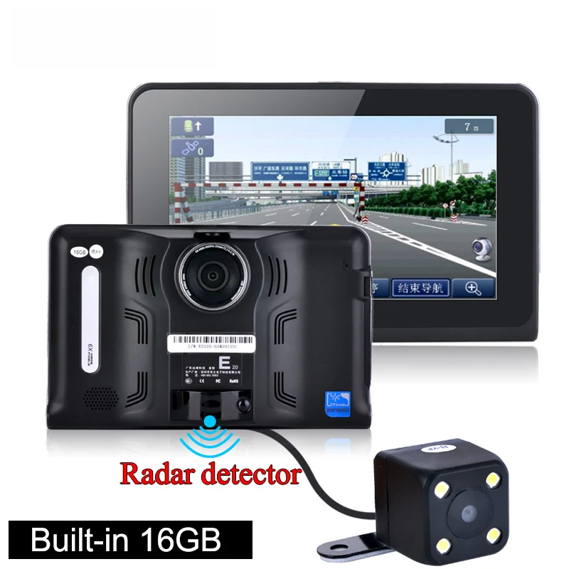 7 inch Android Car dvrs radar Recorder camera FHD 1080P Car GPS Navigation navigator vehicle gps 16GB Russia/Europe/Navitel map