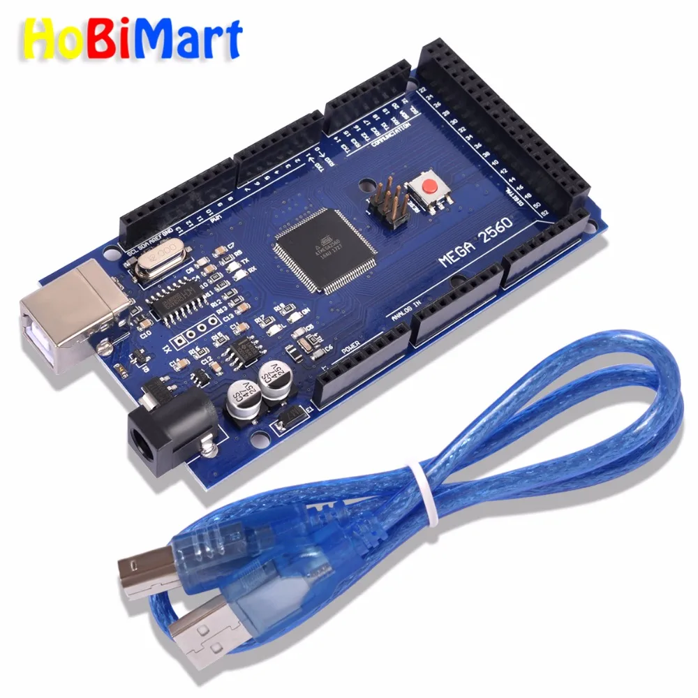 Hobimart MEGA 2560 плата R3 Mega2560 REV3(ATmega2560-16AU CH340G) Mega 2560 R3 совместимые платы для Arduino uno с usb-кабелем