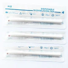 F7/F9/F11/F12/F14/12U/16U/18U стерилизованное одноразовое ручка для микроблейдинга для ручного татуажа бровей макияжная ручка с микролезвием ручной инструмент