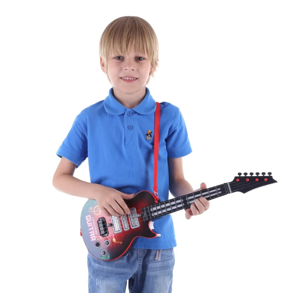 Cordas Engraçado Guitarra Elétrica Brinquedo Rock Música Instrumentos Musicais Educativo Crianças Presentes 4 2 Instrumento musical de brinquedo