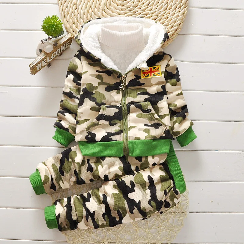 Baby boys autumn winter clothing set newborn baby warm sport suits toddler coat+pants 2pcs