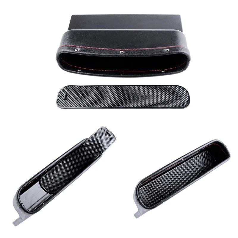2 Pack -Black EING Car Seat Pockets Car Console Side Organizer Seat Gap Filler Catch Caddy for Cellphone Wallet Coin Key Works on Every Car