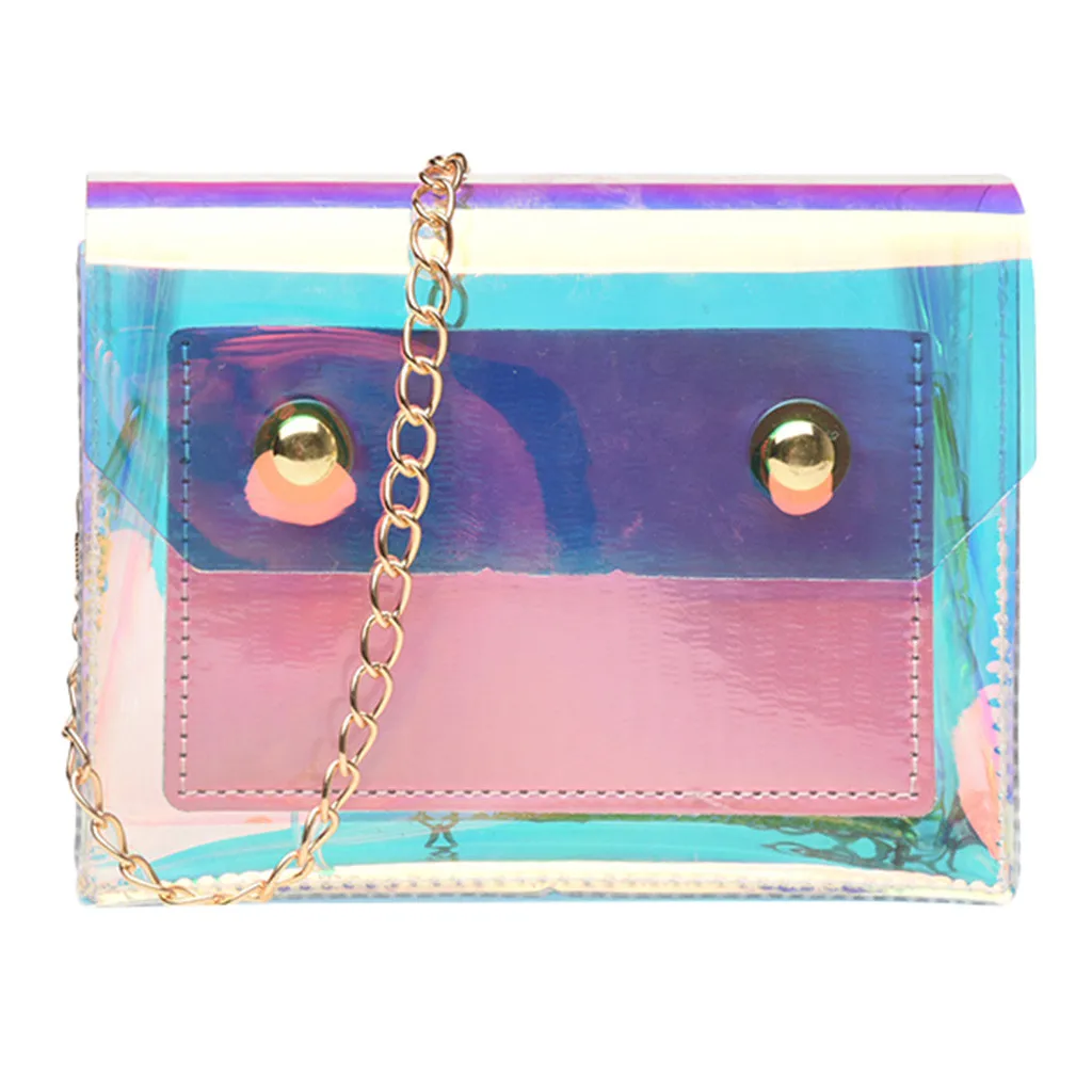 

New Beach Transparent Bag Women Clear PU Crossbody Bag Flap Girl 2019 Women Jelly Letter Pattern Handbags Letter Printing Bag