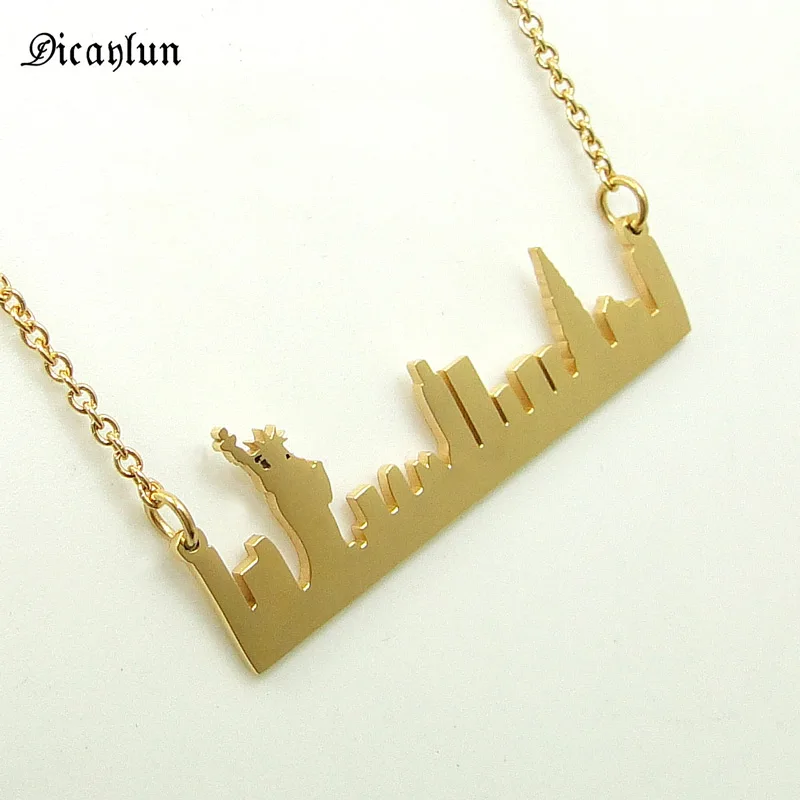 DICAYLUN нержавеющая сталь подвеска с пейзажем живописные места Нью-Йорк Skyline Статуя