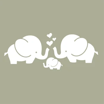 

Cute Elephant Hearts Family Wall Decals Baby Nursery Decor Kids Room Wall Stickers - Indoor Baby Room Mural Decoration