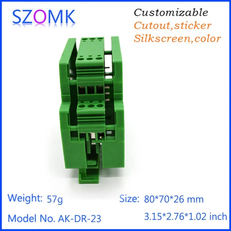 1 шт./лот пластиковый din-рейку чехол ip 54 распределительный корпус Электронный чехол 80*70* мм электронный din-рейку настенное крепление чехол терминал