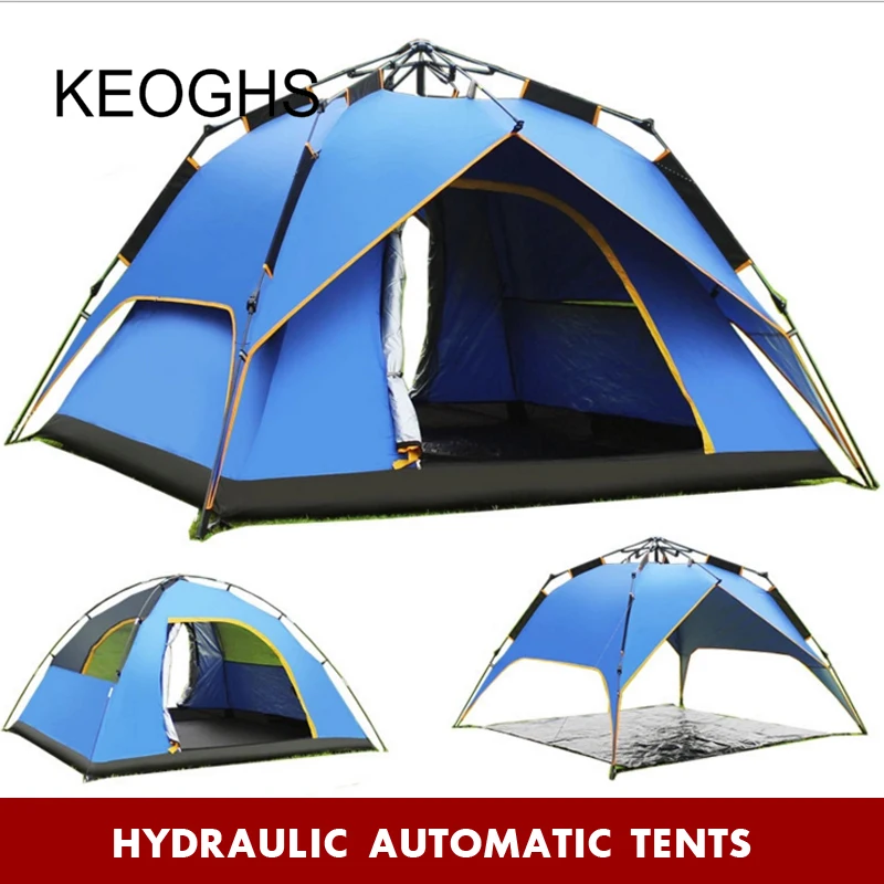 3-4 People Automatic Pop-up Tent Outdoor Beach Camping Waterproof Large Space 