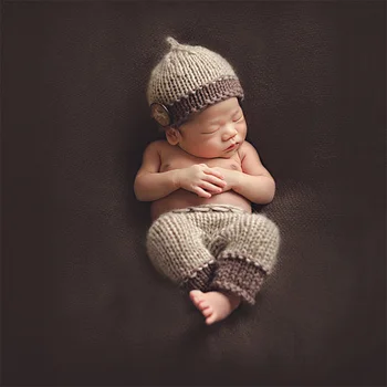 

Newborn props knitting toddler beanie with pants baby fotografie props new born boy photography accessories shooting baby photo