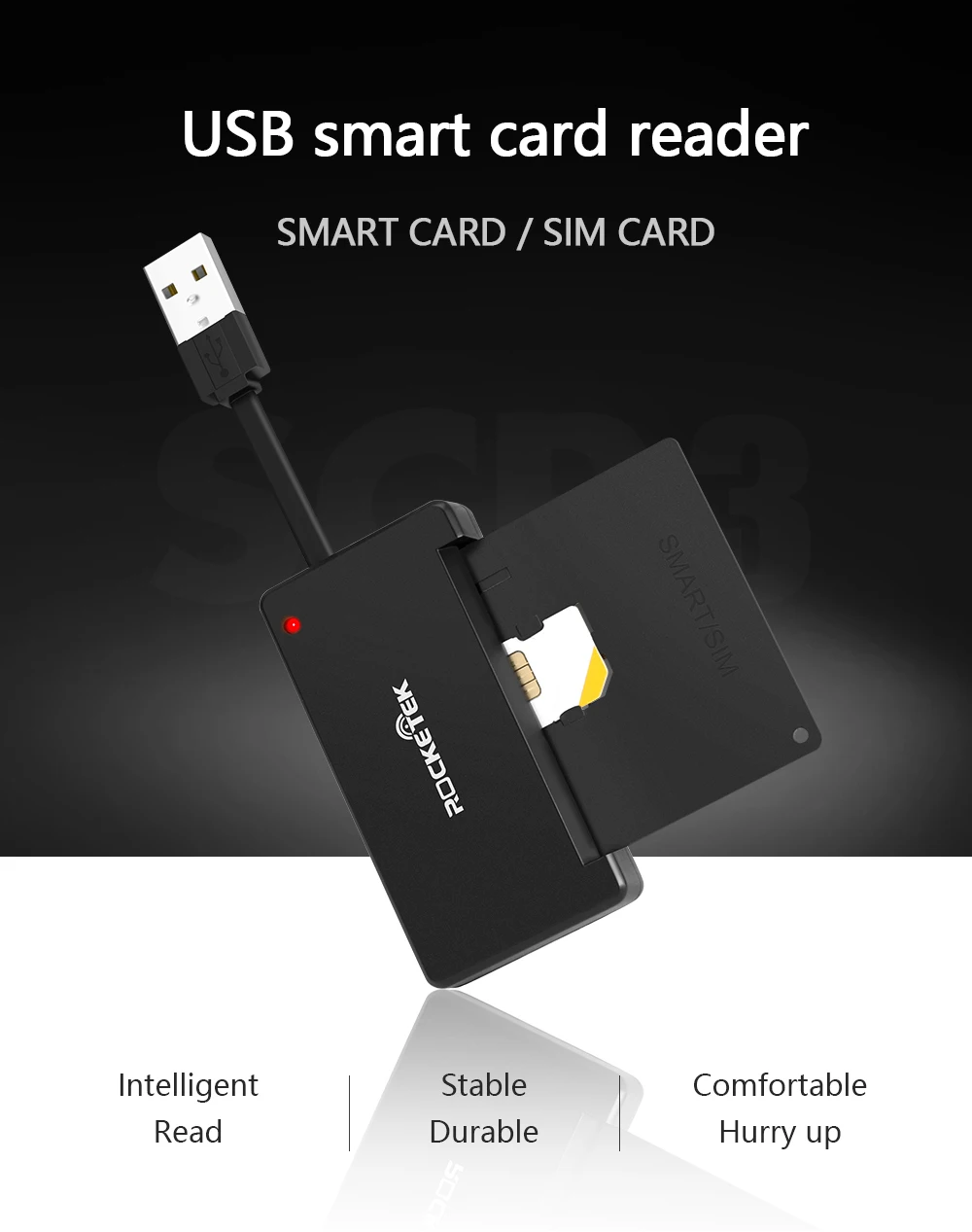 Rocketek USB 2,0 считыватель смарт-карт cac, ID банковская карта, sim карта cloner разъем cardreader адаптер ПК компьютер ноутбук аксессуары