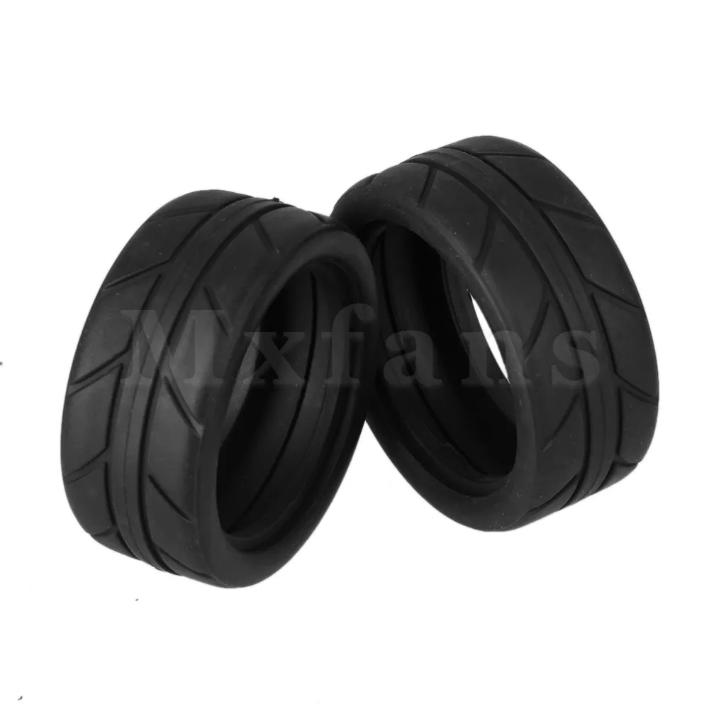 

Mxfans 4x RC 1:10 Arrows Pattern Rubber Black Tire Tyre for On Road Car 2.56" OD