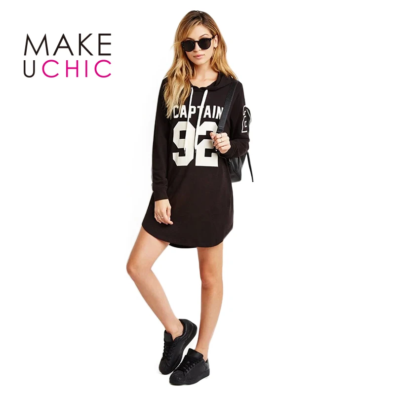 MAKEUCHIC Apparel Letter Printed Women Sweatshirt Long