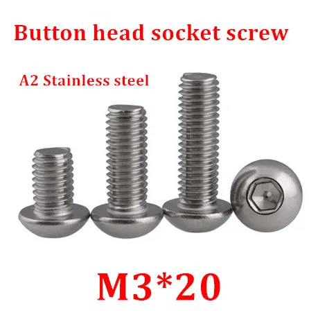 100 шт./лот M3 * 20 Bolt A2-70 ISO7380 болт/болт из нержавеющей стали SUS304 x мм | Обустройство