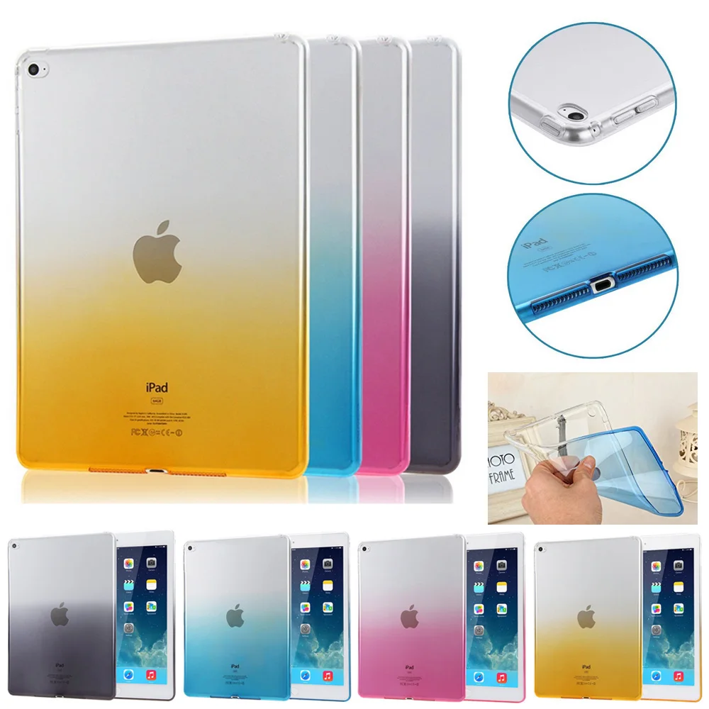 

For Apple iPad 6th 9.7" 2018 A1893 A1954 Case Cover Silicone Soft A1822 A1823 Gradient Clear Case Slim Shell Back Cover