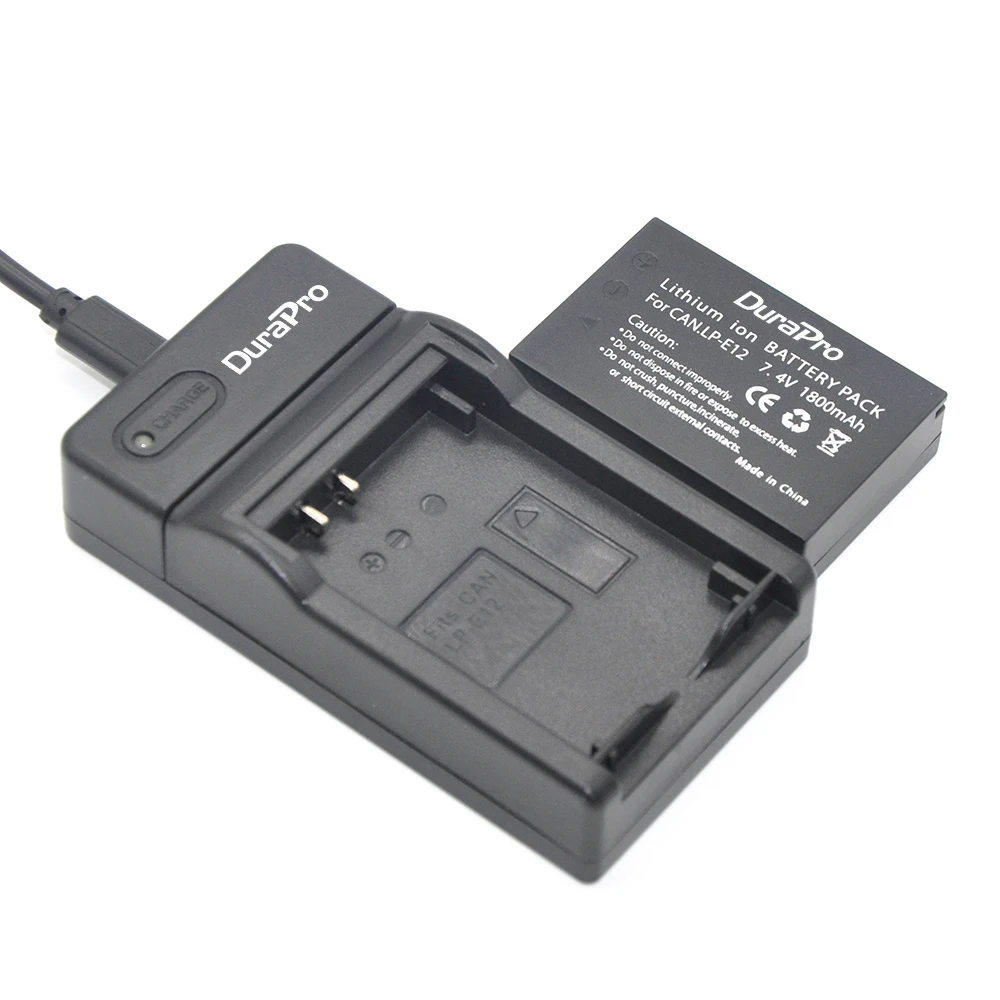 DuraPro LP E12 LPE12 LP E12 Battery +USB Digital Charger for Canon EOS
