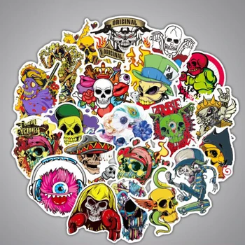 

100 Scary Horror Themed Mixed Skateboard Stickers Skull Blood Gore Sticker Bomb