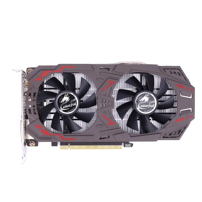 Красочная игровая видеокарта GeForce GTX1060 5 ГБ GDDR5 1506-1708 МГц PCI-E X16(3,0) DVI+ HDMI+ DP видеокарта 2 вентилятора 160 бит