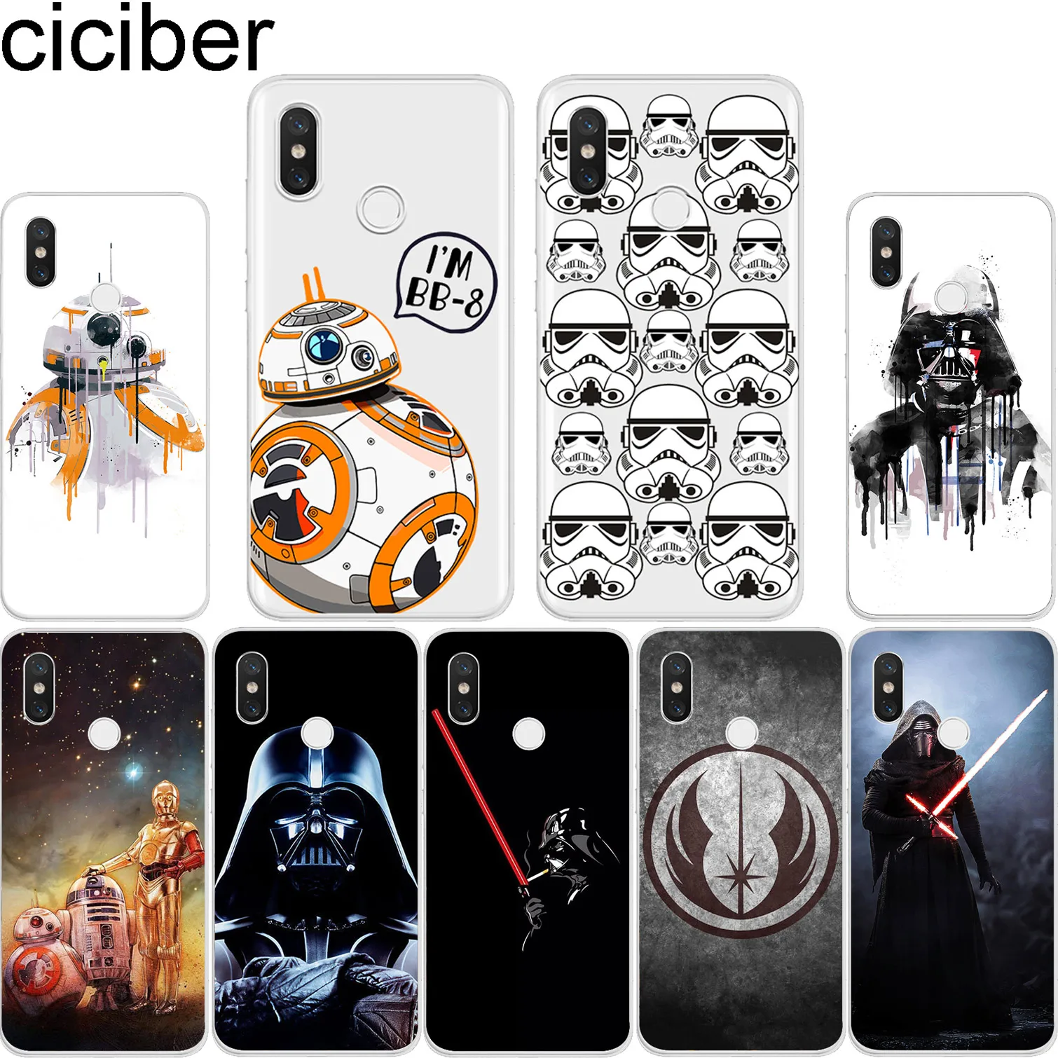 

ciciber Star Wars For Xiaomi A1 A2 8 6 5 X 5C 5S Plus Lite SE Poco Phone F1 Clear Soft TPU for MIX MAX 3 2 1 S Pro Phone Cases