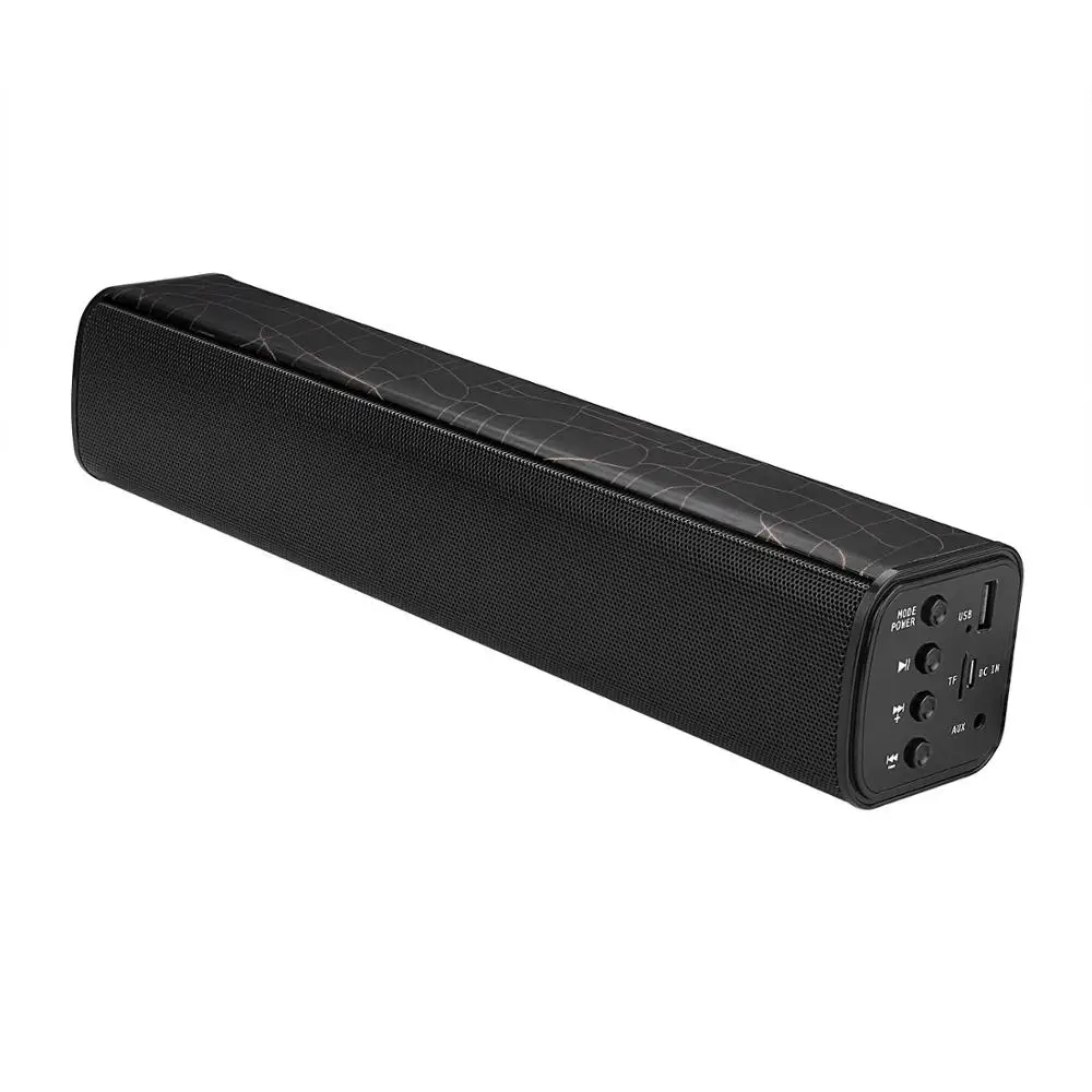 Addkey Новинка года Саундбар Беспроводной Bluetooth Динамик Портативный Sound Bar с 3D Surround Stereo дома Динамик TF usb-плеер - Цвет: Black grain