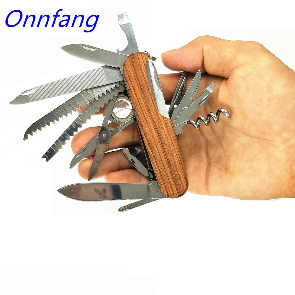 Swiss Pocket Folding Multi Tool Wood,Plastic Handle knife Suvival Stainless Steel Army Camping Multifunctional Outdoor Knives Swiss Pocket Folding Multi Tool Wood,Plastic Handle knife Suvival Stainless Steel Army Camping Multifunctional Outdoor Knives