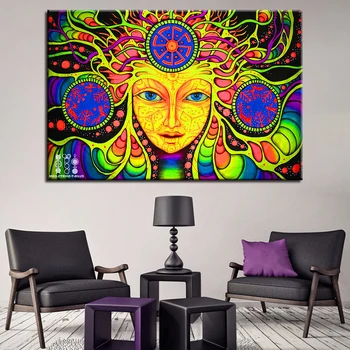 

1 Pcs Psychedelic Mandala Abstract HD Printed Canvas Painting For Living Room Home Decor Wall Art Framework Quadri Da Parete
