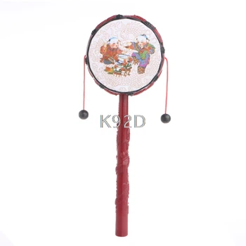 

Cute Baby Cartoon Hand Bell Plastic Chinese Traditional Rattle Drum Spin Kid Toy J05