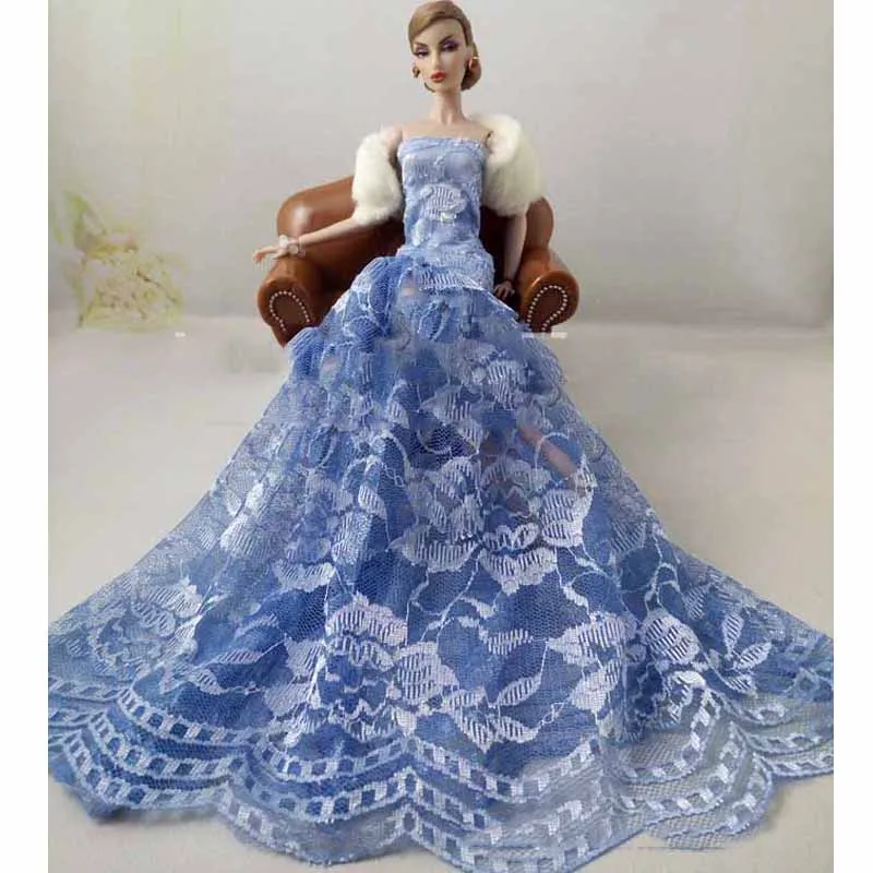 20 шт./лот оптовая продажа 1/6 Аксессуары для кукол платье вечернее принцесса платье куклы Элегантное свадебное платье для Куклы