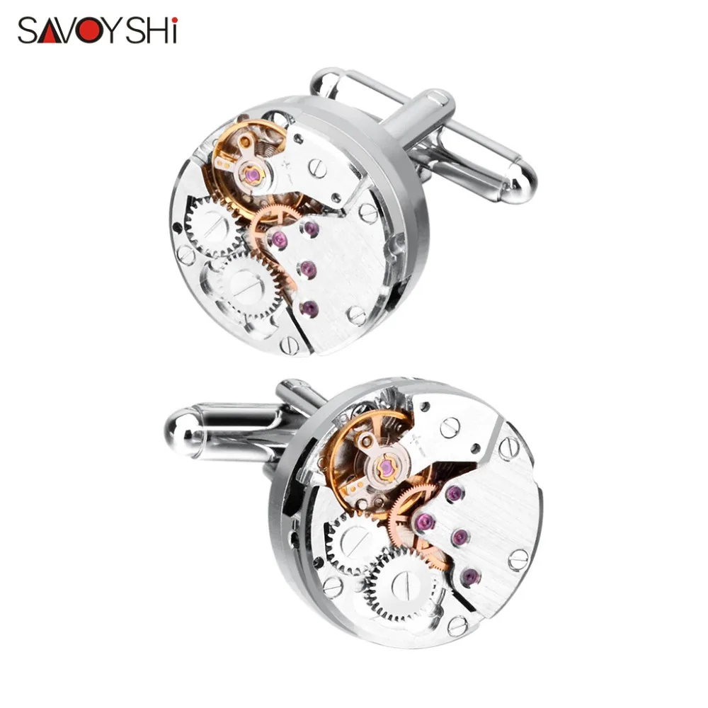 SAVOYSHI Classic запонки в стиле стимпанк для мужчин высококачественные механические