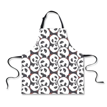 

FORUDESIGNS Panda Apron Bib Adjust Straps Cafe Bar Chef Unisex Uniform Barber Painter Cooking Pinafore Workwear Apron