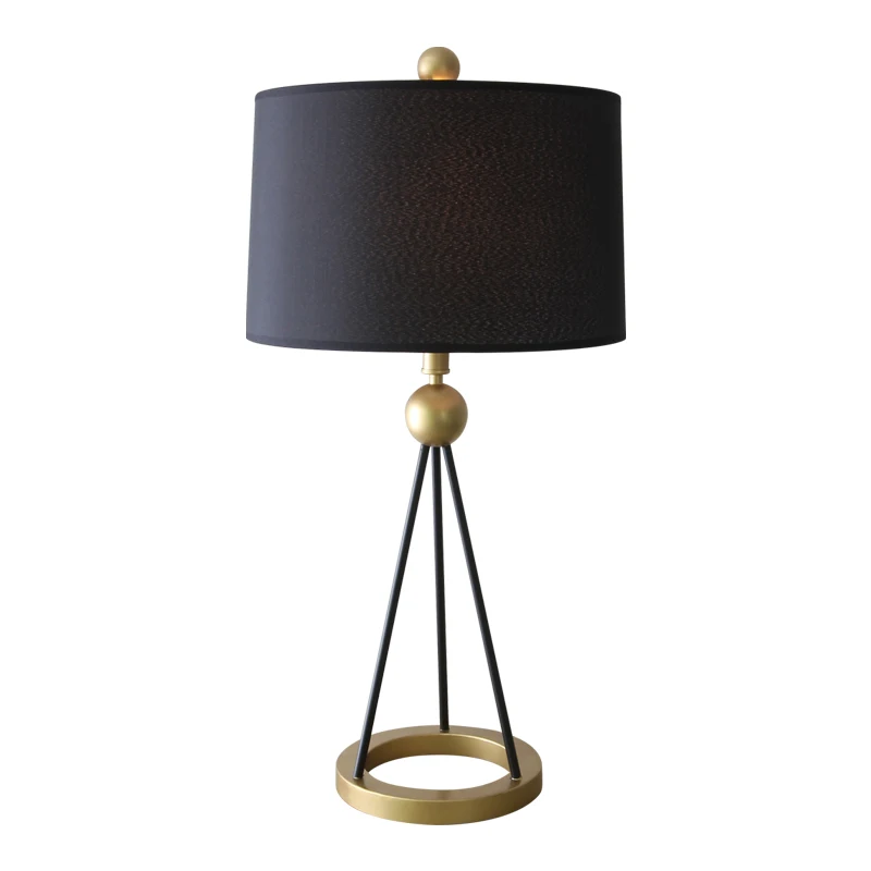 

Creative bedroom bedside Lamp simple modern Nordic warm and warm American Village Gold Table lamp