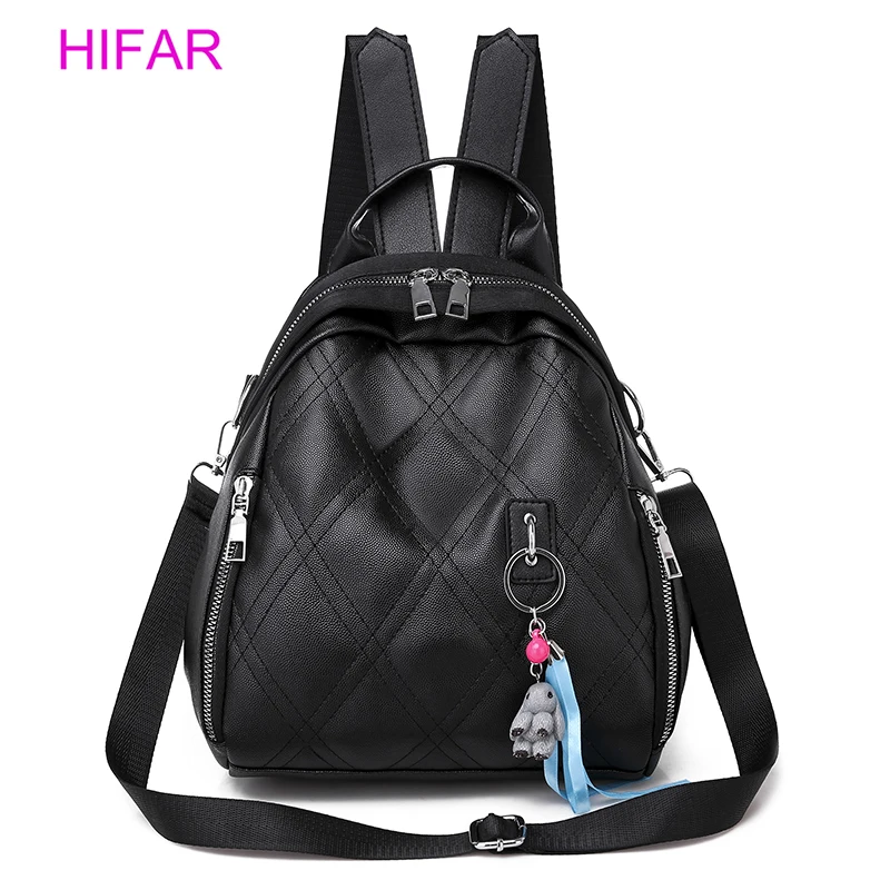 

HIFAR leather Women Backpack Fashion Female Small Bagpack Schoolbag for Teenager Girls Multifunction Backpack 2019 Sac A Dos