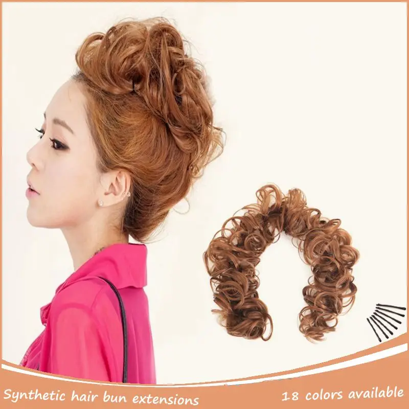 1pc Synthetic Shinion Chignon Hairpiece With Elastic Hair Ties