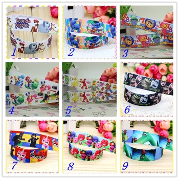 

7/8'' Free shipping pound hotel cartoon printed grosgrain ribbon hairbow headwear party decoration diy wholesale OEM 22mm D332