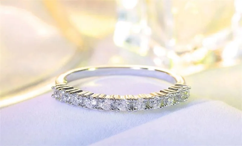 YANHUI ювелирные изделия и натуральных материалов серебро 925-й пробы хвост кольца полукруг набор циркониевый камень cz Простые Модные кольца для женщин KYRA10