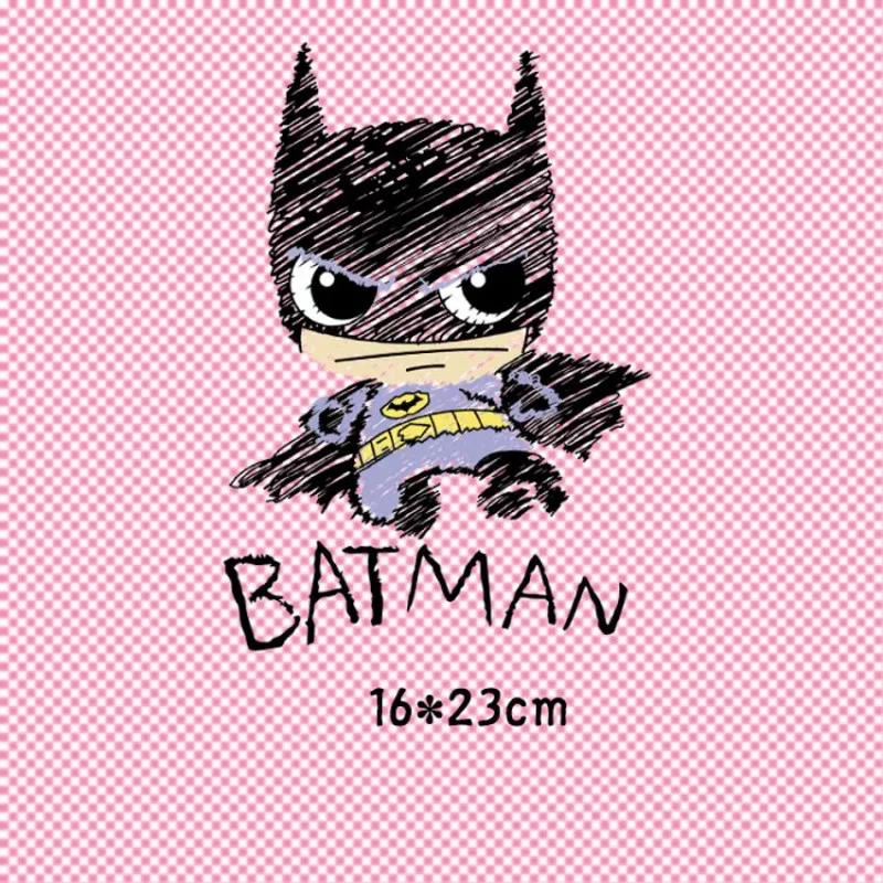 

16x23cm Cartoon bat Parches Iron On Stickers Washable Appliques A-level Patches Heat Transfer For DIY Accessory Clothes Bag