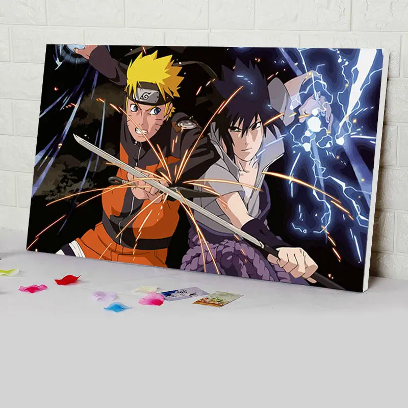 coloring painting by poster Naruto modular numbers