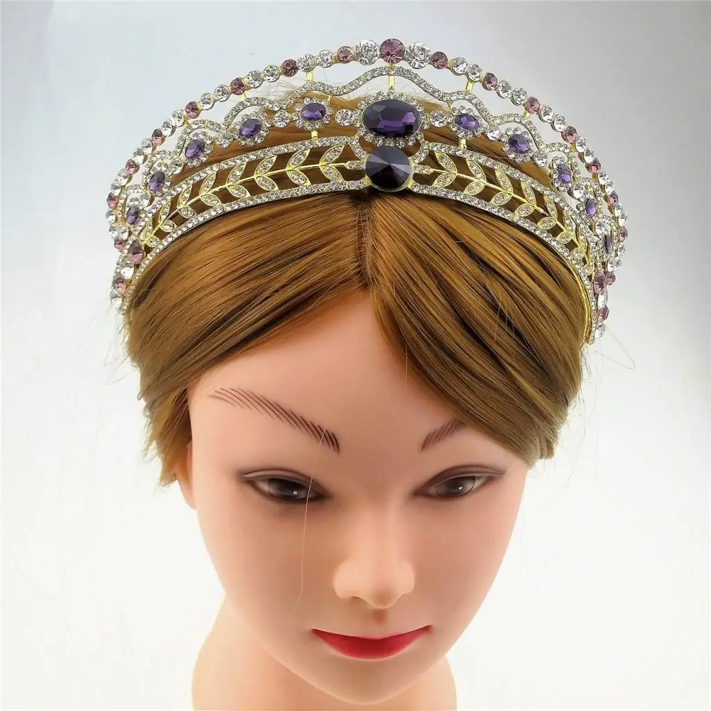 Vintage Wedding Bridal Diamante Rhinestone Baroque Queen Tiara Crown Dangle Earrings Party Jewelry Set Silver Gold