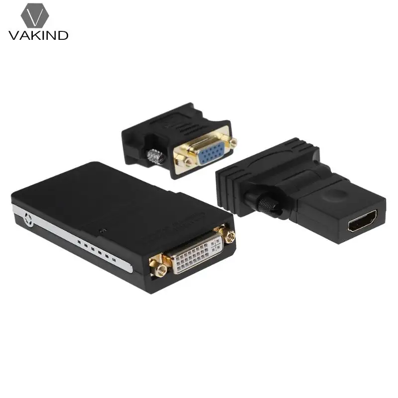 

USB 2.0 to VGA DVI HDMI Multi Display Converter Adapter External 1080P Video Graphics Card for Multiple Monitors Display